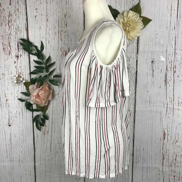 Max Studio Size S Stripe Red Verticle Striped Top - Picture 2 of 6